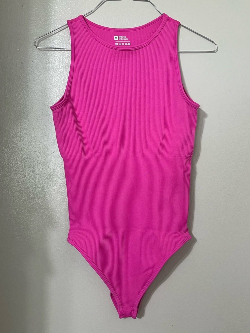 OQQ | Pink Ribbed Bodysuit, Halter Top